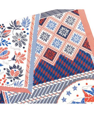 Marca 【the PORT by marca】EMBROIDERY 小判 シルクツイル スカーフ RED