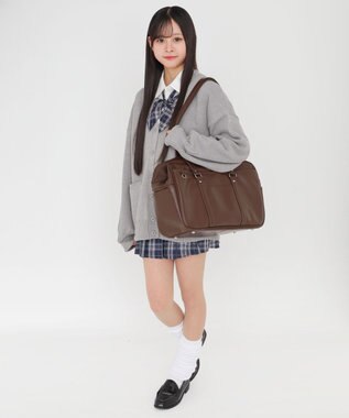 WEGO 【SCHOOL ITEM】PUスクールバッグ ブラウン
