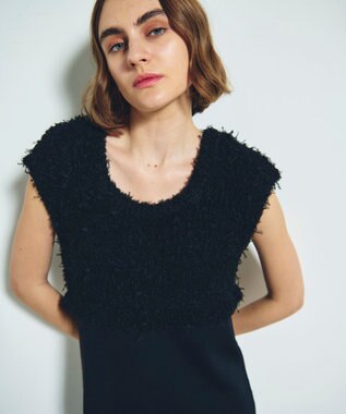 GRACE CONTINENTAL ツイーディーコンビニットワンピース ブラック