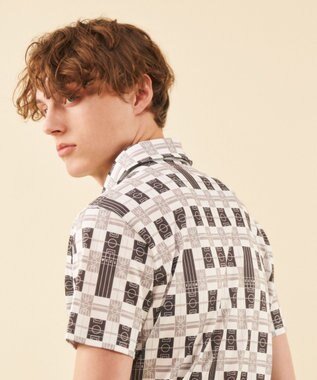 23区GOLF 【MEN】【吸水速乾/UVカット】フィールドチェック柄ポロシャツ ブラック系3