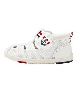 MIKI HOUSE HOT BISCUITS 【13-17cm】ダブルラッセル 水抜けセカンドサンダル 白