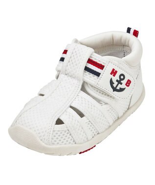 MIKI HOUSE HOT BISCUITS 【13-17cm】ダブルラッセル 水抜けセカンドサンダル 白