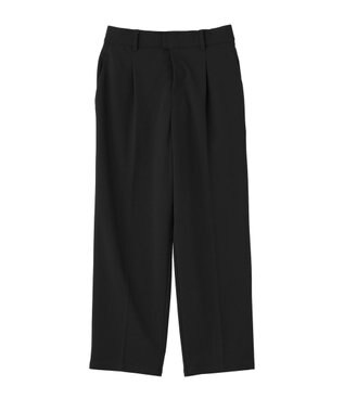 Green Parks きれいシルエット接触冷感テーパードパンツ Black