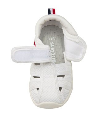 MIKI HOUSE HOT BISCUITS 【13-17cm】ダブルラッセル 水抜けセカンドサンダル 白