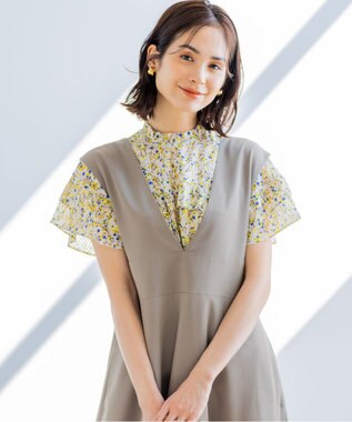 組曲 L 【WEB限定・2SET】フラワープリントアンサンブルニット アイボリー系