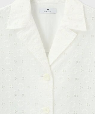 Paul Smith アイレットレース 半袖 シャツ ホワイト