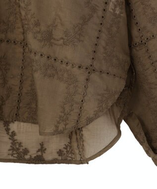 AMERICAN HOLIC スキッパーレースブラウス Mocha