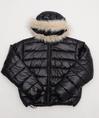 WEGO 【ユニセックス着用ITEM】2WAYシャイニーパファーフーディー ブラック