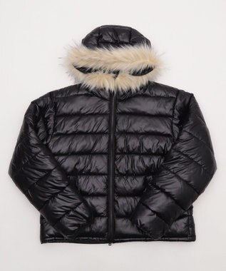 WEGO 【ユニセックス着用ITEM】2WAYシャイニーパファーフーディー ブラック