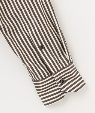 JOSEPH ABBOUD オーガニックコットンロンドンストライプ シャツ ブラウン系1
