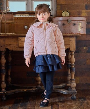 ANY KIDS ハートキルティングブルゾン ピンク