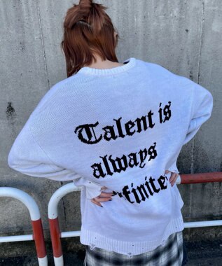 WEGO ウイングハートダメージニット ホワイト