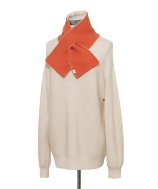 MOONBAT MACKINTOSH PHILOSOPHY(マッキントッシュ フィロソフィー）【ギフトBOX付】ウール100％ リバーシブル ニット マフラー ユニセックス 日本製 オレンジ