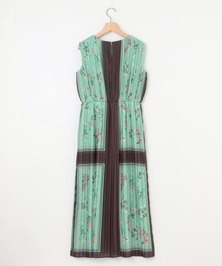 組曲 L スカーフパネルプリント ワンピース グリーン系5