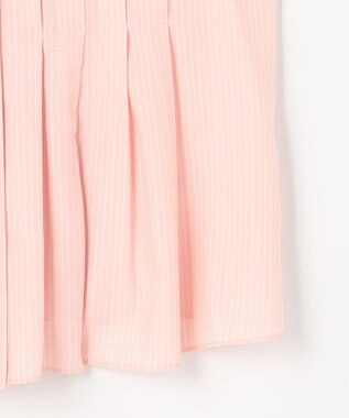 自由区 【カタログ掲載】ドレープブロードタック ブラウス ピンク×白ライン