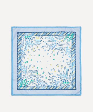 LIBERTY. ホープ スプリングス 45x45 シルク スカーフ ブルー