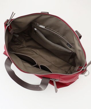 Y'SACCS ナイロン×リサイクルレザー　コンビマルチトート ワイン