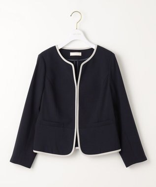ANY SIS 【洗える】ドビーライト ジャケット ネイビー×アイボリー