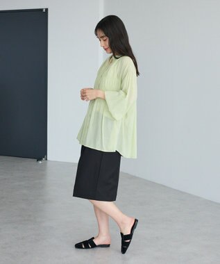 CRAFT STANDARD BOUTIQUE ウ゛ィンテージボイルロングスリーブブラウス Lime Green
