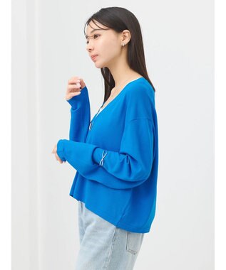 earth music&ecology ハイゲージニットカーディガン Blue