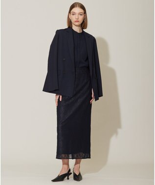 ICB 【接触冷感・UVケア・速乾・洗える】 FluidBackSatin シャツブラウス ネイビー系