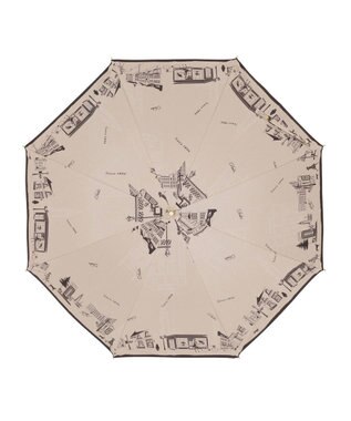 MOONBAT DAKS(ダックス) 晴雨兼用日傘 長傘 街並み フワクール生地使用 ベージュ