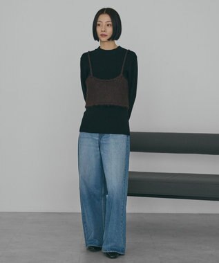 AMERICAN HOLIC バイパチリブモックネックニットプルオーバー Black