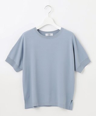 J.PRESS LADIES L 【洗える】レーヨンエリートストレッチ ドルマン ニット ダルブルー系