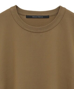 YECCA VECCA サイドプリーツ異素材MIXプルオーバー Camel
