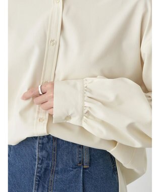 earth music&ecology ギャザースリーブシャツ Light Yellow