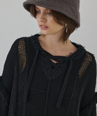 GRACE CONTINENTAL ルーズオーバーニットトップ ブラック