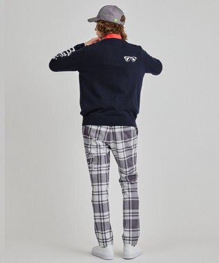 PW CIRCULUS 【MEN】チェック柄 スエードライクテーパードパンツ グレー系5