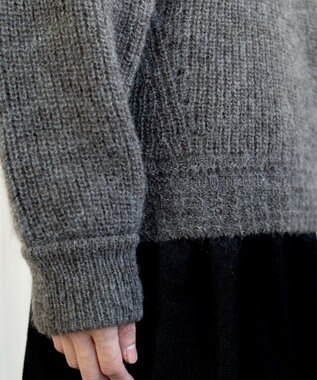 muuc 〈天然素材の上質なモヘヤ〉アルパカモヘヤ畦編みプルオーバー〈日本製〉 グレーブラウン