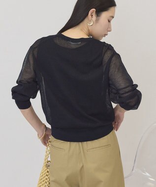 AMERICAN HOLIC シアーリブニットカーディガン Navy