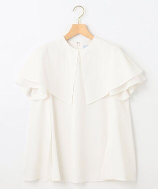 組曲 L サッカーストレッチ 襟付きブラウス アイボリー系