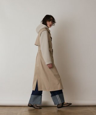 GRACE CONTINENTAL パーカーコンビトレンチ ベージュ
