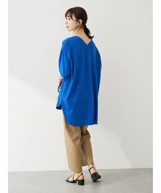 Green Parks 接触冷感バックカシュクールチュニック Blue