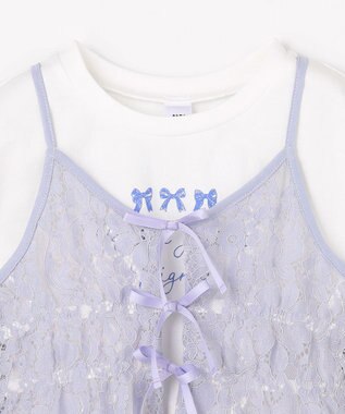 ANY KIDS 【2点セット】Tシャツ×レース キャミソールチュニック ホワイト