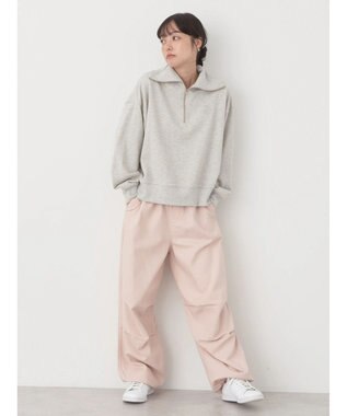 earth music&ecology ハーフＺＩＰスウェット Light Gray Mixture