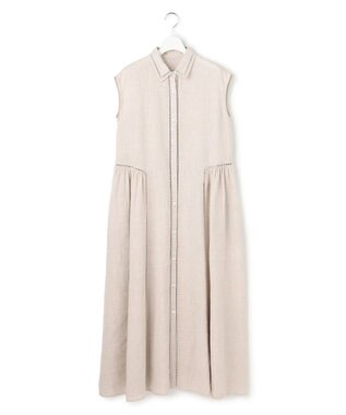 23区 【GOLD LABEL】ノーザンリネン ハシゴレース シャツワンピース ベージュ系