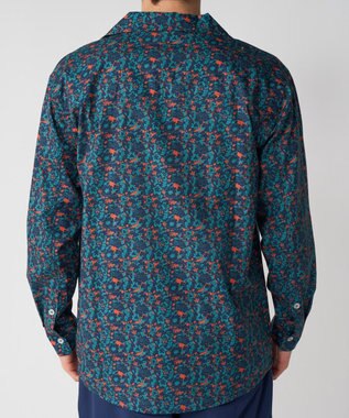 OP／FILA 【Ocean Pacific】プリント長袖オープンネックシャツ ネイビー