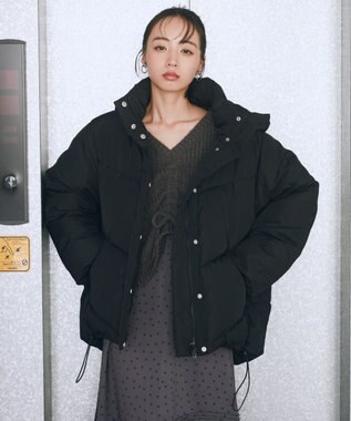 earth music&ecology 2WAYパファーブルゾン Black