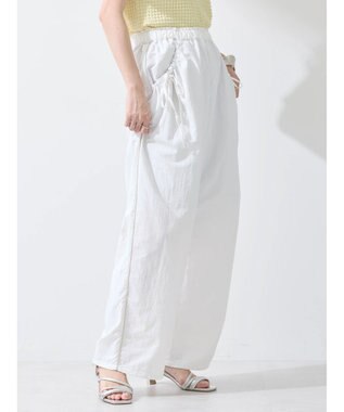 earth music&ecology サイドリボンラインパンツ（Ｏｆｆ　Ｗｈｉｔｅ） Off White