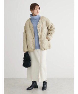 Green Parks ・ＳＵＧＡＲ　ＳＰＯＯＮ　２ｗａｙフラワーキルトブルゾン Light Khaki