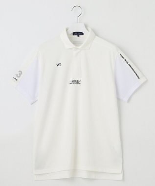 23区GOLF 【MEN】【キングサイズ/吸水速乾/UVカット】ポンチコンビポロシャツ ホワイト系