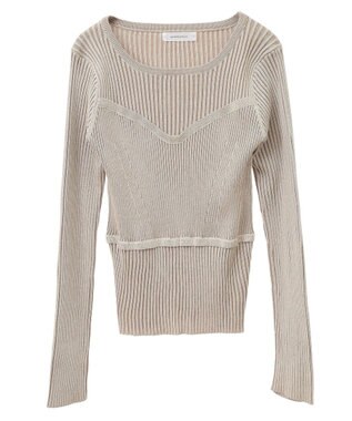 Green Parks ・ＡＮＤＳＥＡＲＣＨ　リブフェイクレイヤードニット Ivory