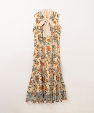 GRACE CONTINENTAL フラワーマーメイドドレス イエロー