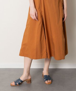 INTER-CHAUSSURES 【Oh my Sandals】チャンキーヒールレザーサンダル ネイビー