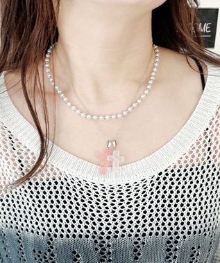 WEGO L2Pクロスパールレイヤードネックレス