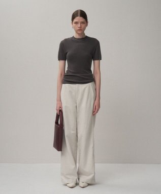 ATON SILK BLENDED CIRCULAR RIB | フィットレイヤードＴシャツ CHARCOAL GRAY